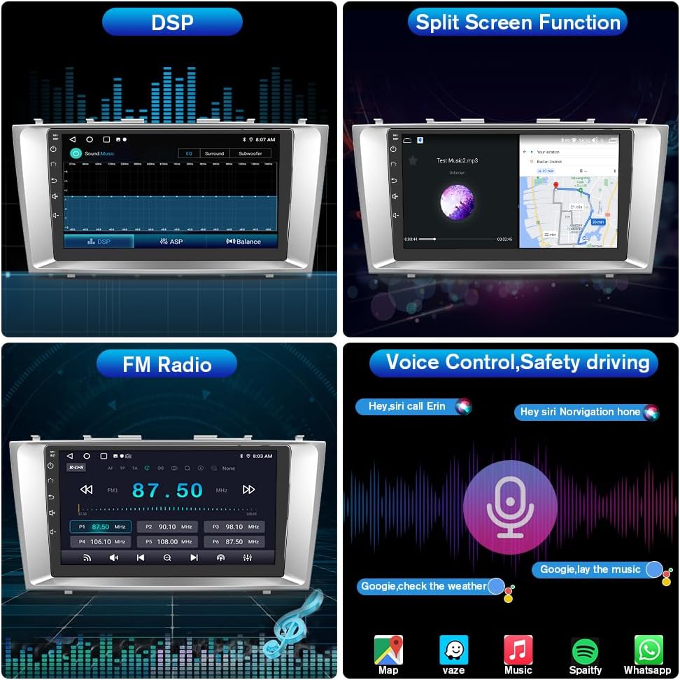 Android 13 Car Radio Stereo for Toyota Camry 2006-2011 Wireless CarPlay Android Auto 2G+32G