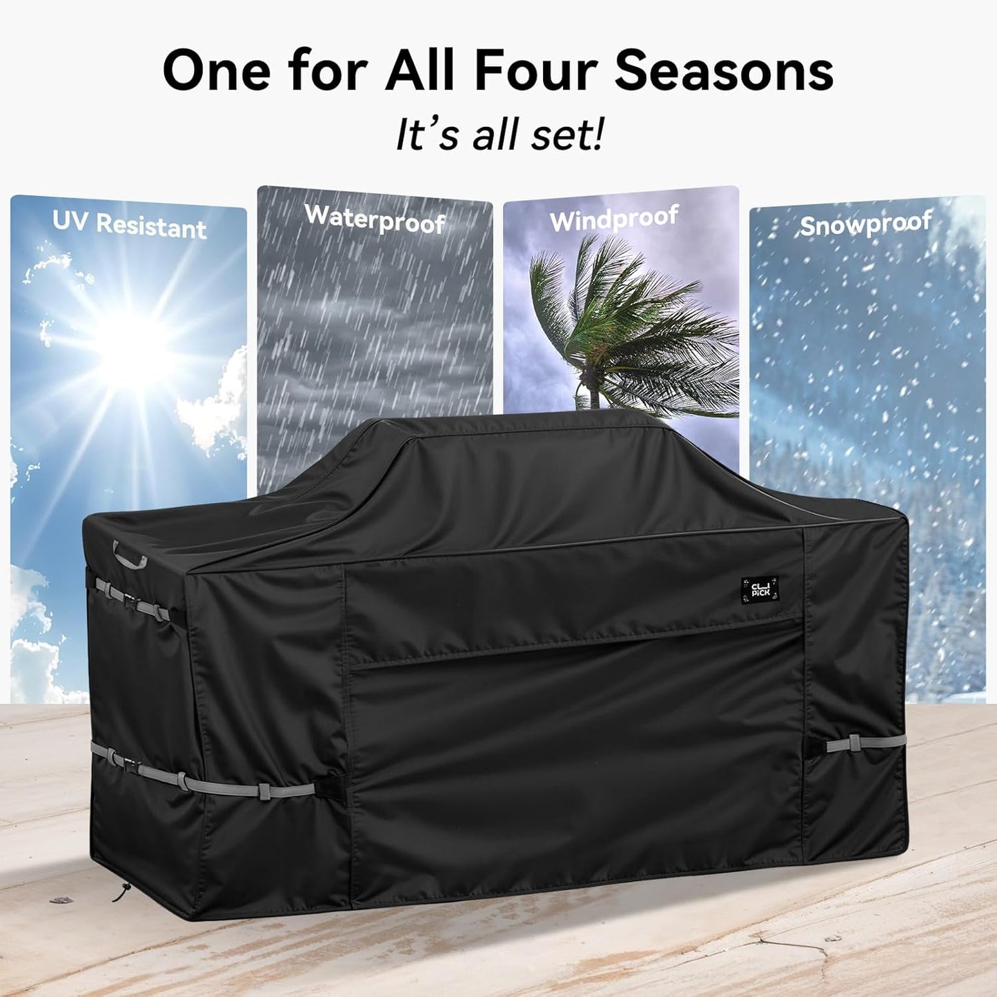 86 Inch Island Grill Cover,600D Heavy Duty Waterproof BBQ Covers, Tear & Fade Resistant, Air Vent, Black
