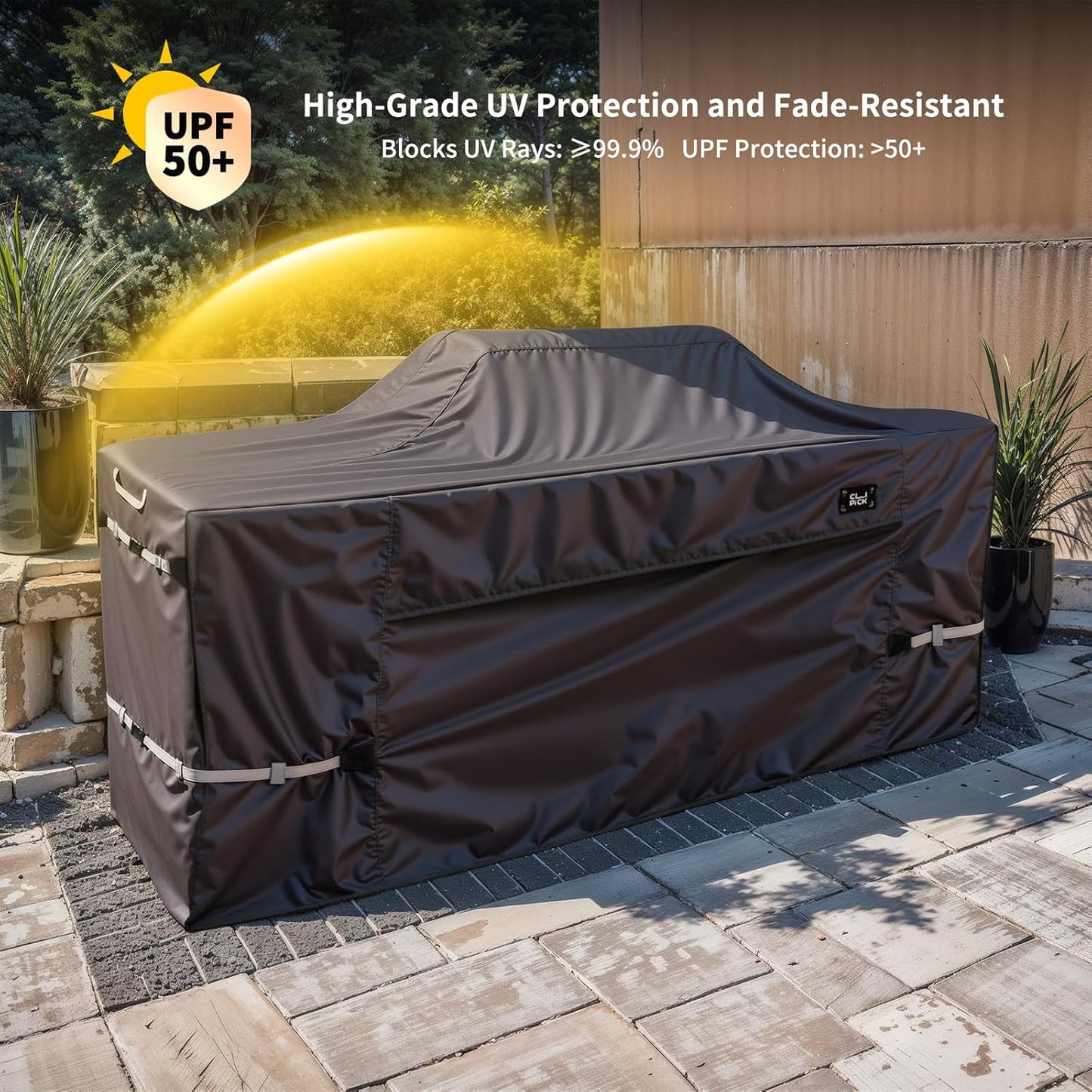 86 Inch Island Grill Cover,600D Heavy Duty Waterproof BBQ Covers, Tear & Fade Resistant, Air Vent, Black