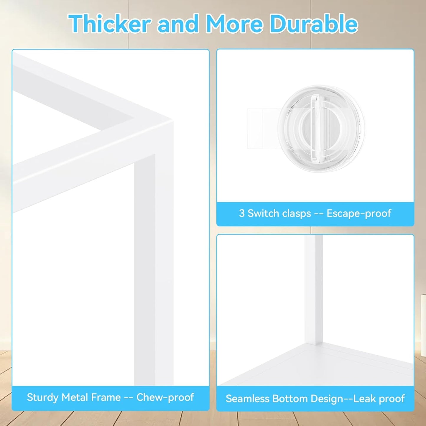 Chew-proof Large Hamster Cage Guinea Pig Cages,Habitat Stackable with Top Access, 40.5”L x 22”W x 20.8”H, White