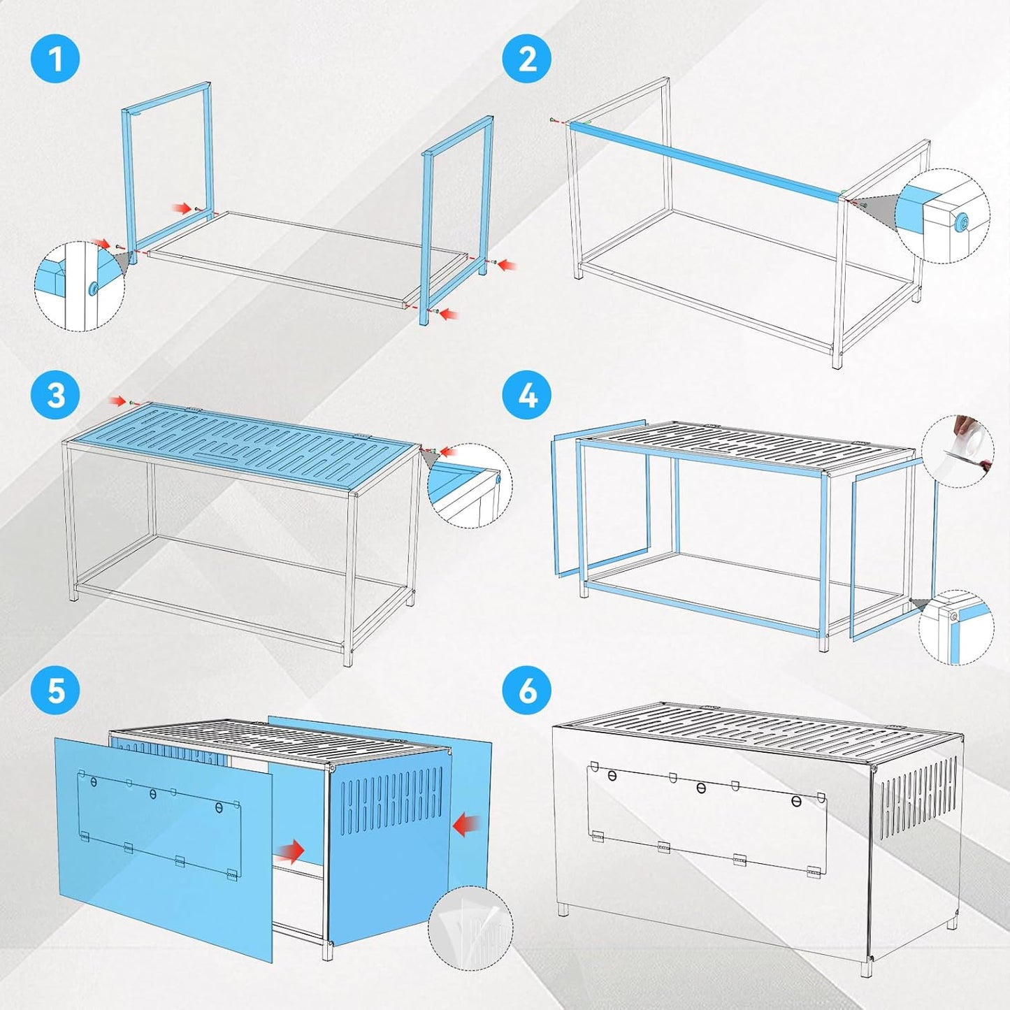 Chew-proof Large Hamster Cage Guinea Pig Cages,Habitat Stackable with Top Access, 40.5”L x 22”W x 20.8”H, White