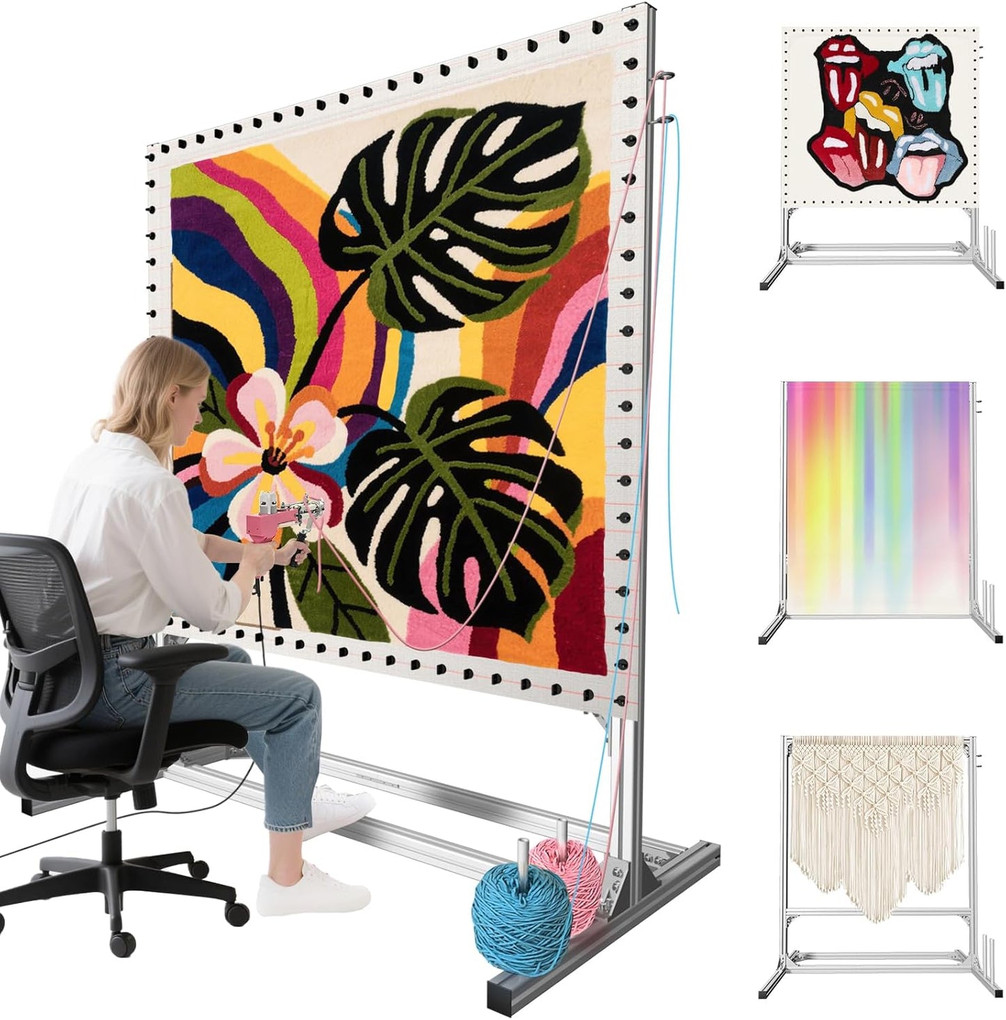 Aluminum Metal Tufting Frame Kit for Rug Making, A Safer Tufting Cloth Stand for Tufting Beginners and Lovers, 70'