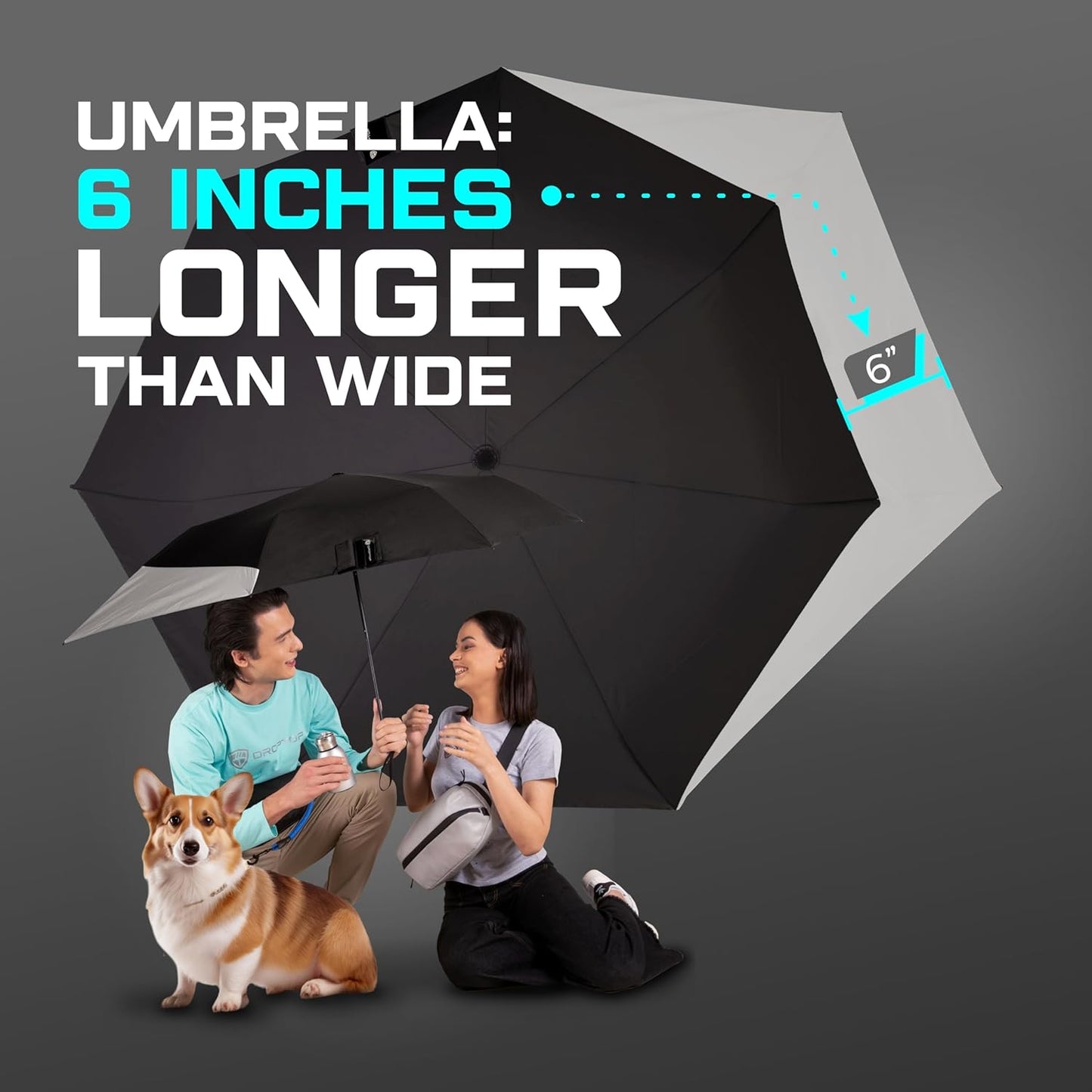 Large Performance Crossbody Sling Belt Bag Fanny Pack Tech Pouch, Includes Umbrella Inside, For Men & Women