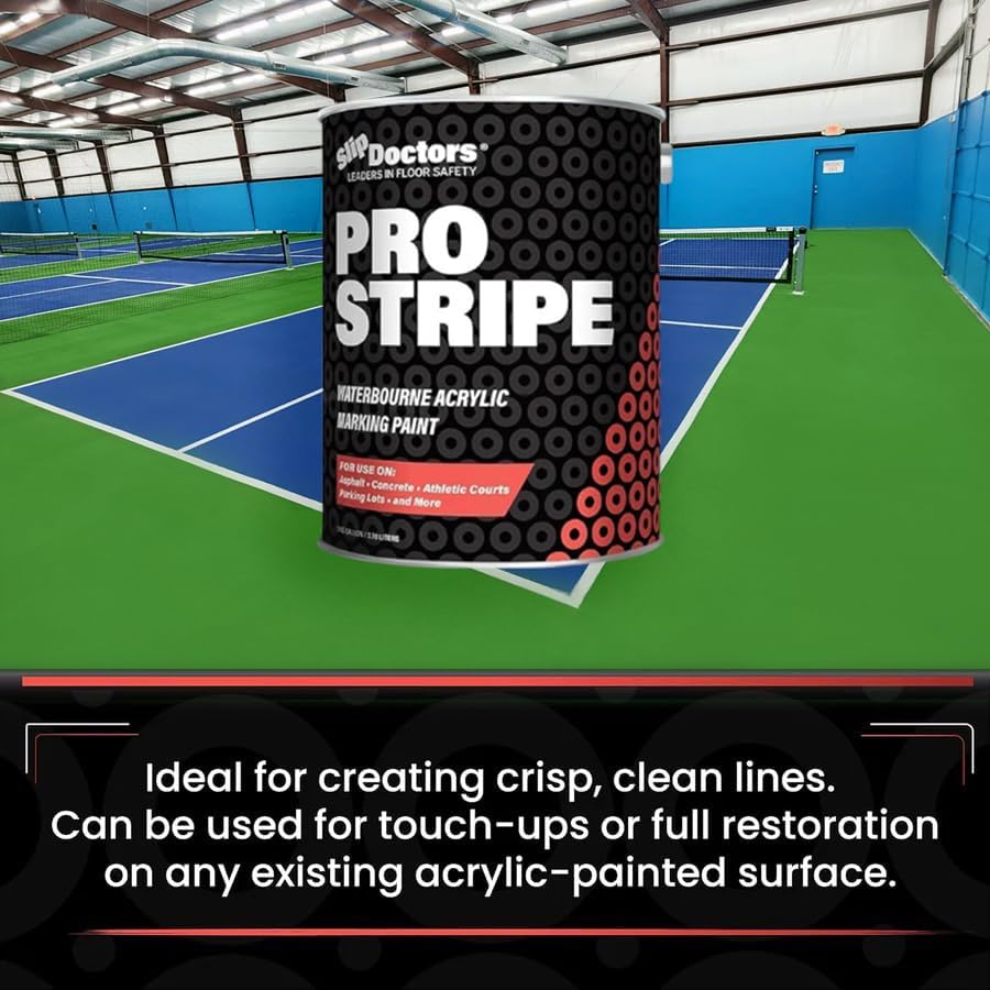 Pro Stripe Line Marking Paint, Neon Green Court, Parking Lots & Surface Restoration, (EV Green, 1 Gallon)