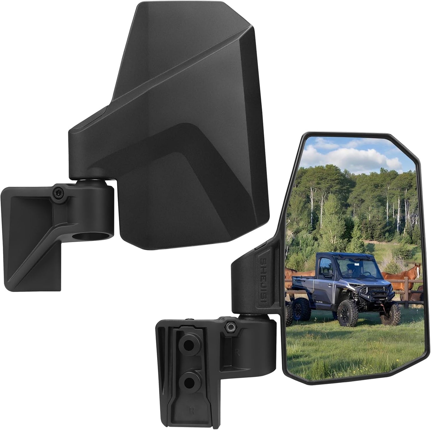 UTV XD 1500 Side Mirrors Door Mounted, Compatible Only with Polaris Ranger, Spring-Back Feature Easy Post-Folding