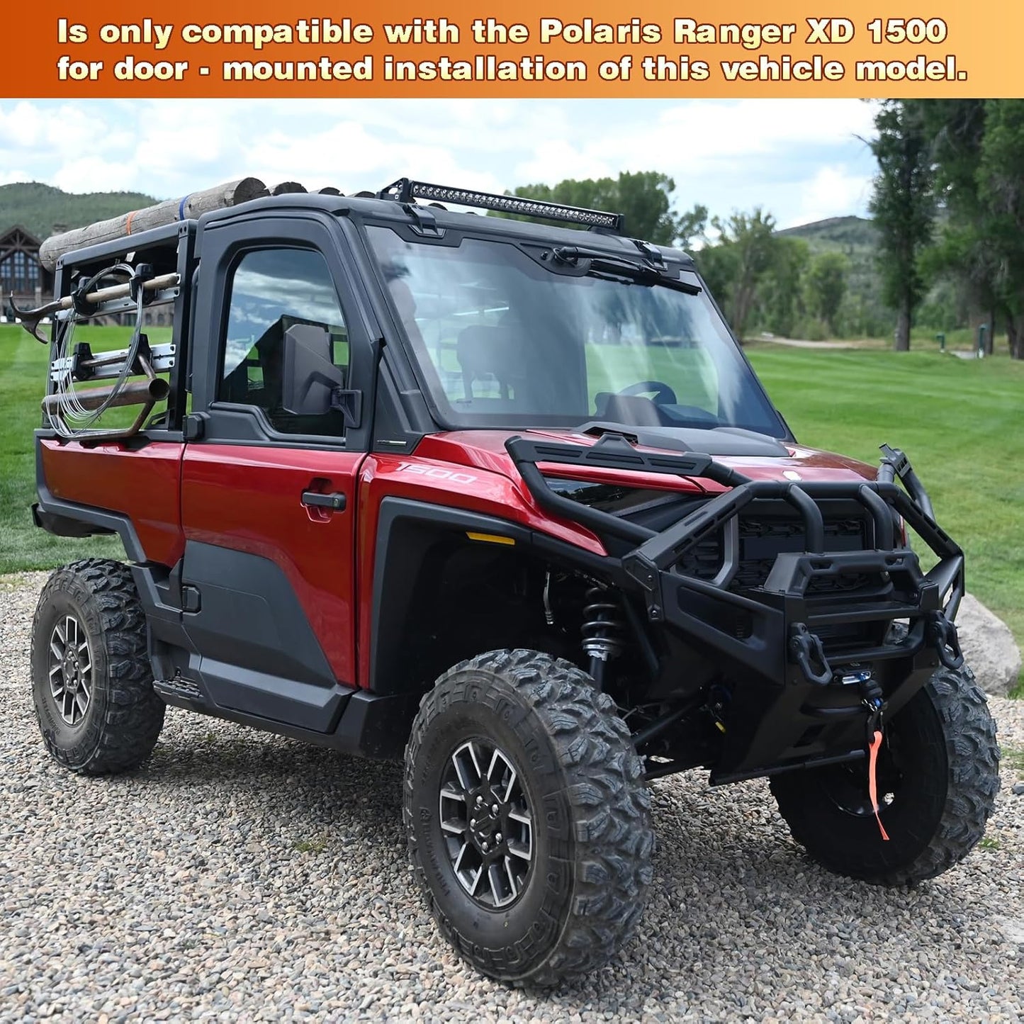 UTV XD 1500 Side Mirrors Door Mounted, Compatible Only with Polaris Ranger, Spring-Back Feature Easy Post-Folding