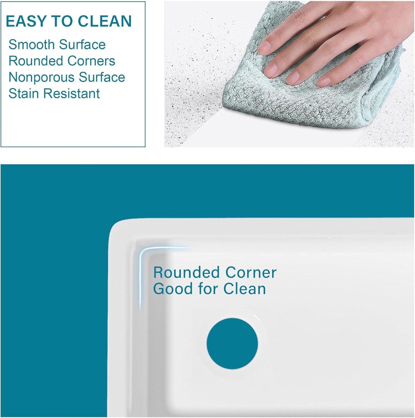 Undermount Kitchen Sink White 32 x 19 Inch, Offset Drain 10' High Top Mount Fireclay Sink