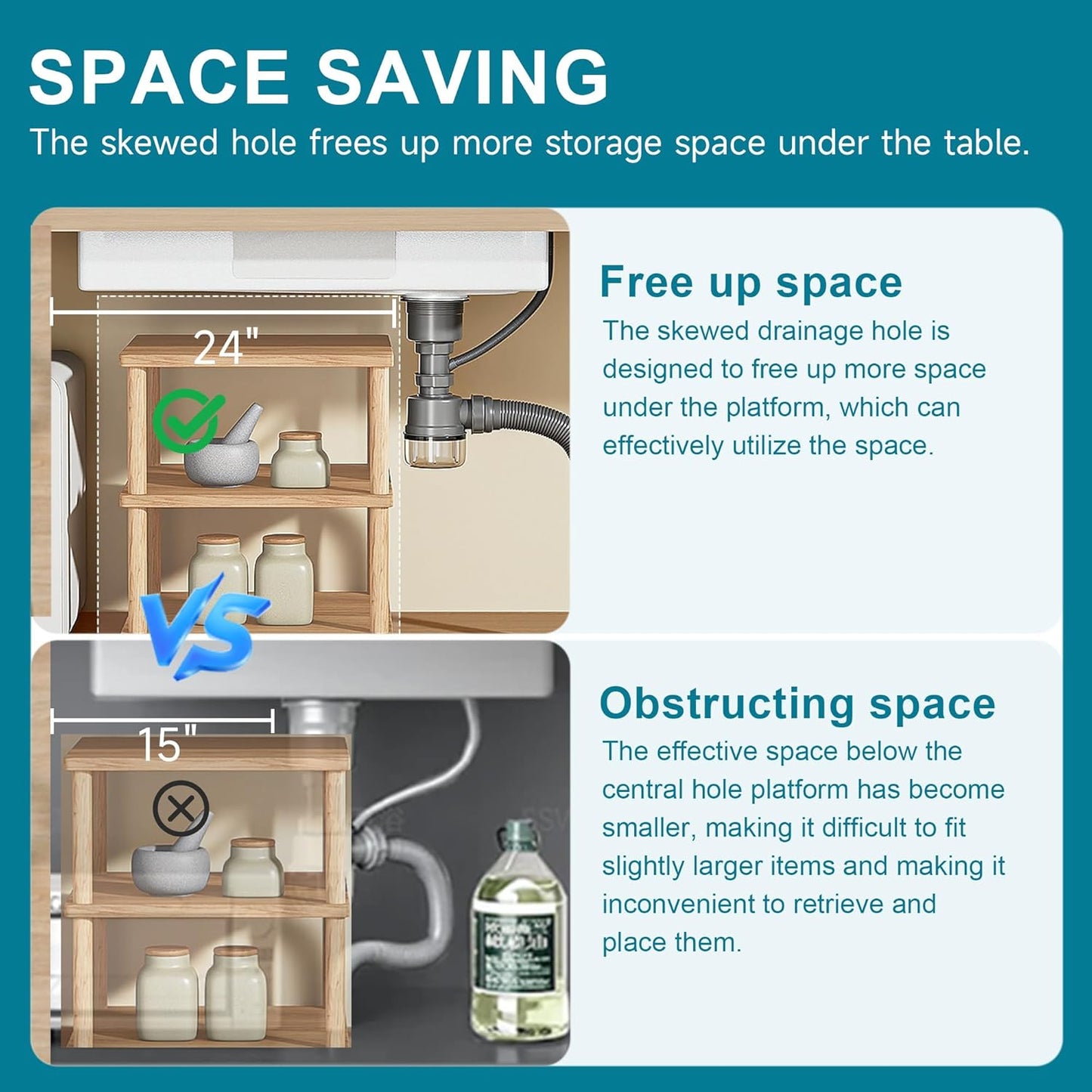 Undermount Kitchen Sink White 32 x 19 Inch, Offset Drain 10' High Top Mount Fireclay Sink