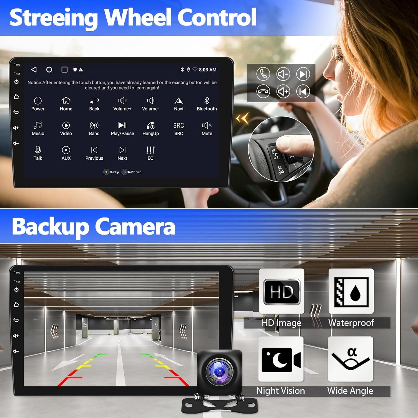 Android Car Stereo for Ford Fiesta 2009-2014 with Carplay Android, 9 inch Touchscreen, Backup Camera, GPS