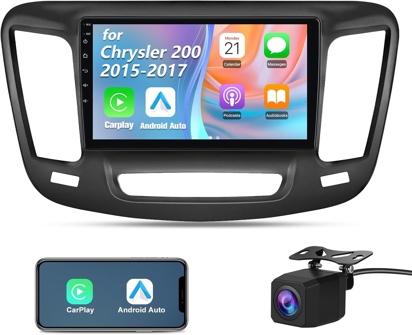 2+64GB Car Radio Stereo for Chrysler 200 200C 200S 2015-2017, with CarPlay Android, 9 inches
