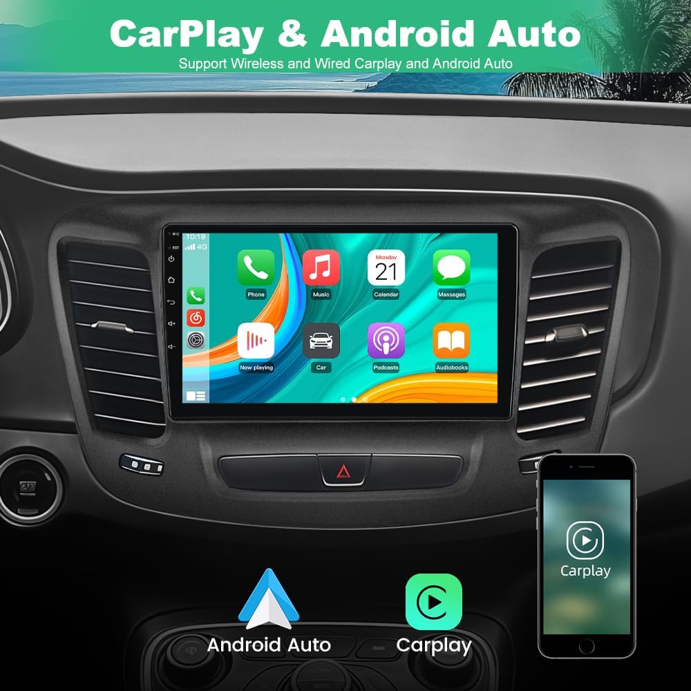 2+64GB Car Radio Stereo for Chrysler 200 200C 200S 2015-2017, with CarPlay Android, 9 inches