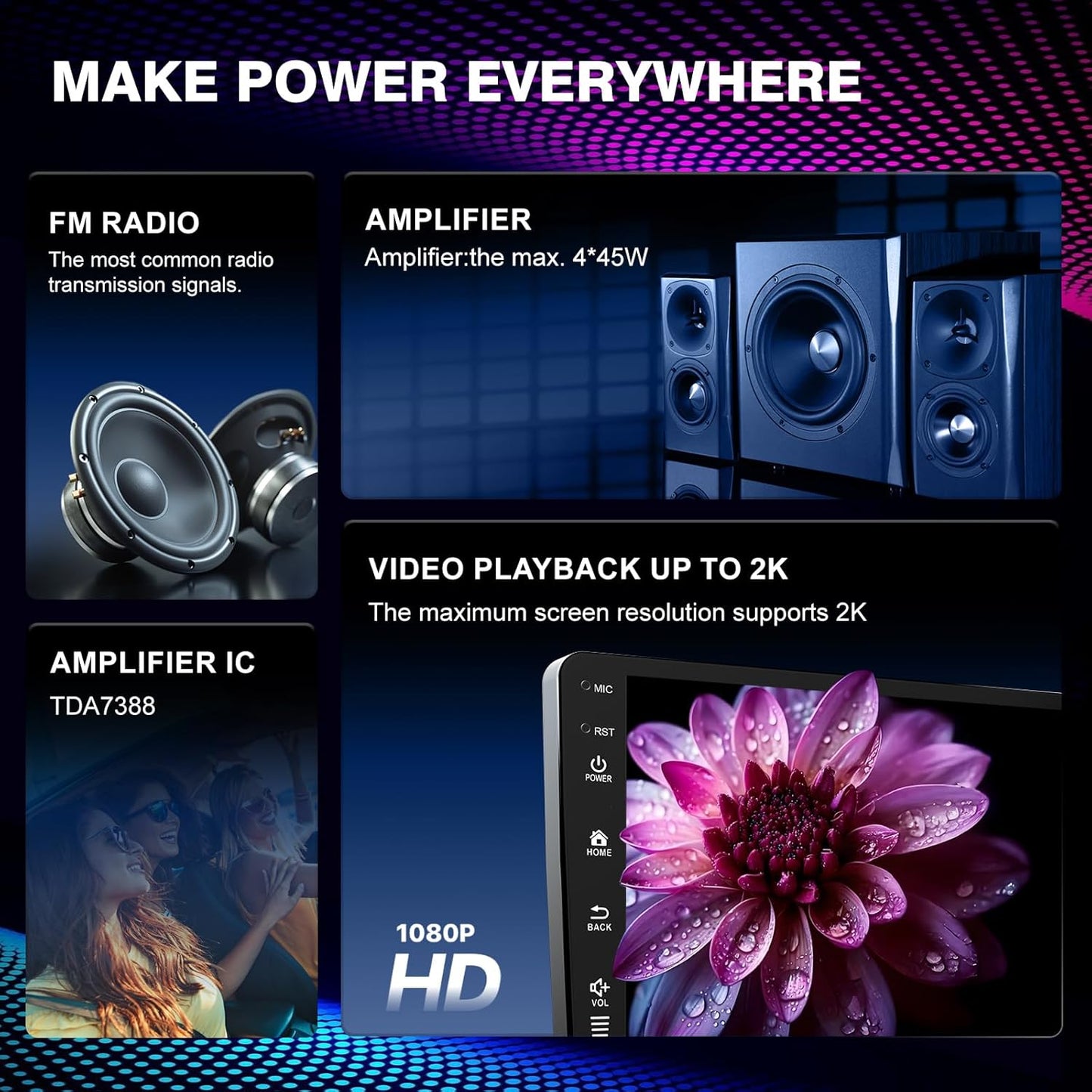 Car Radio Stereo for Toyota RAV4 2013-2018,10' Touchscreen, Wireless CarPlay & Android