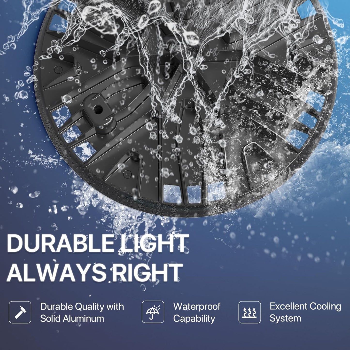 2-Pack 250W UFO LED Light with Plug & Play, 5000K IP65 Waterproof Shatterproof Lighting Fixture