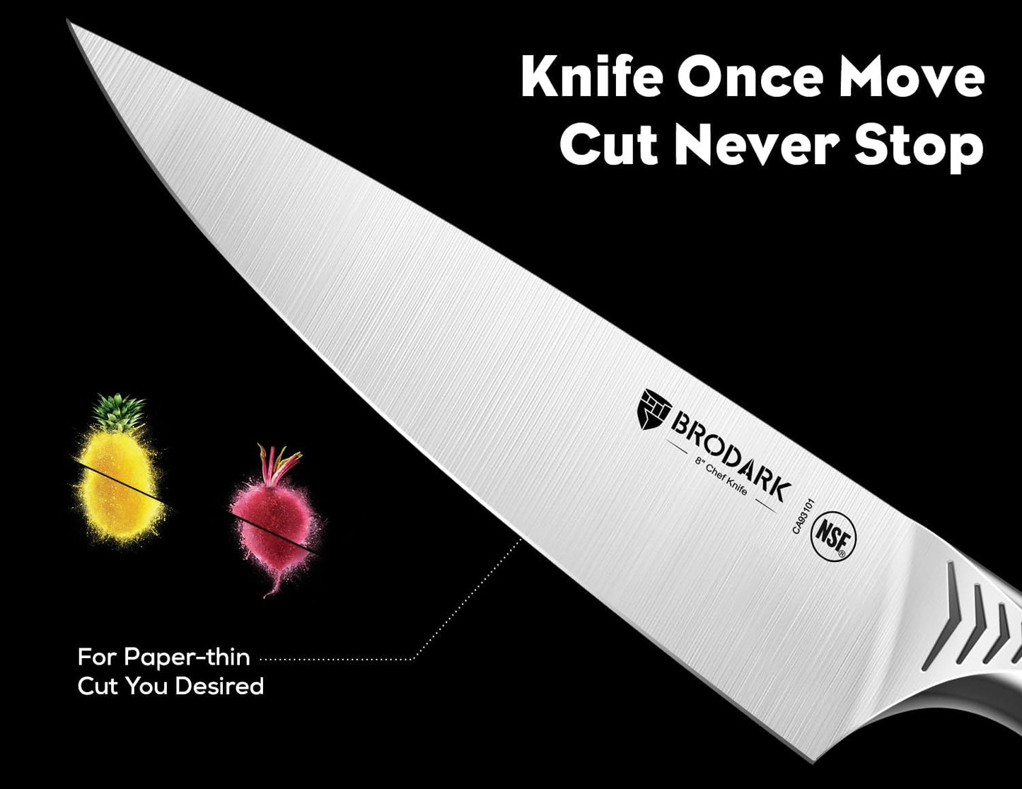 15-Piece Knife Block Set with Built-in Sharpener - High Carbon Stainless Steel