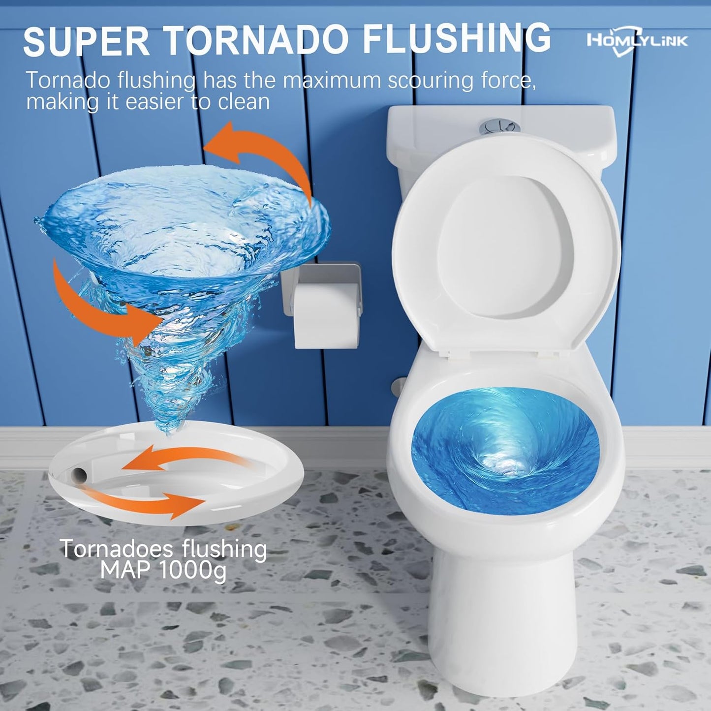 17 Inch Compact Tall Toilet for Seniors, Seat Height 17.5',Two Piece Dual Flush, White