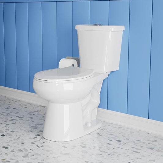 17 Inch Compact Tall Toilet for Seniors, Seat Height 17.5',Two Piece Dual Flush, White