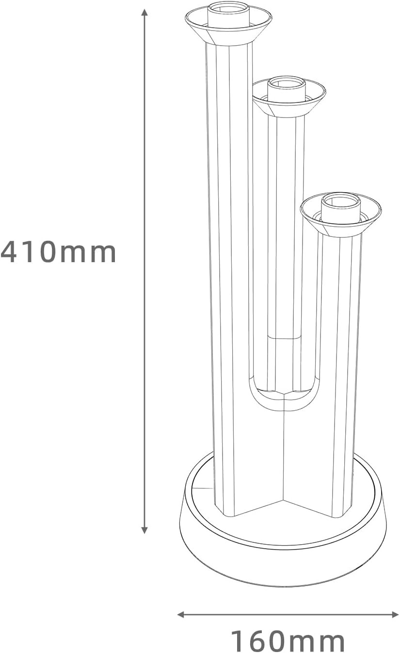 Candle Holder Stand, Handcrafted Walnut Wood with Leather 3-in-1 Tiered Set
