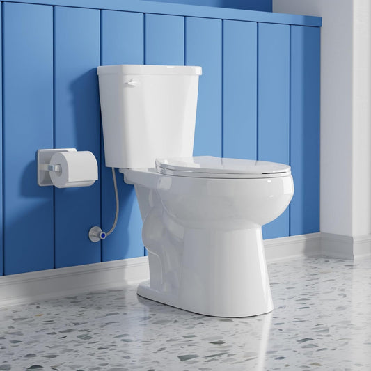17 Inch Compact Tall Toilet for Seniors, Tornado Flush High Toilets,  Comfort Bowl Heigh 16.75', Seat Height 17.5'