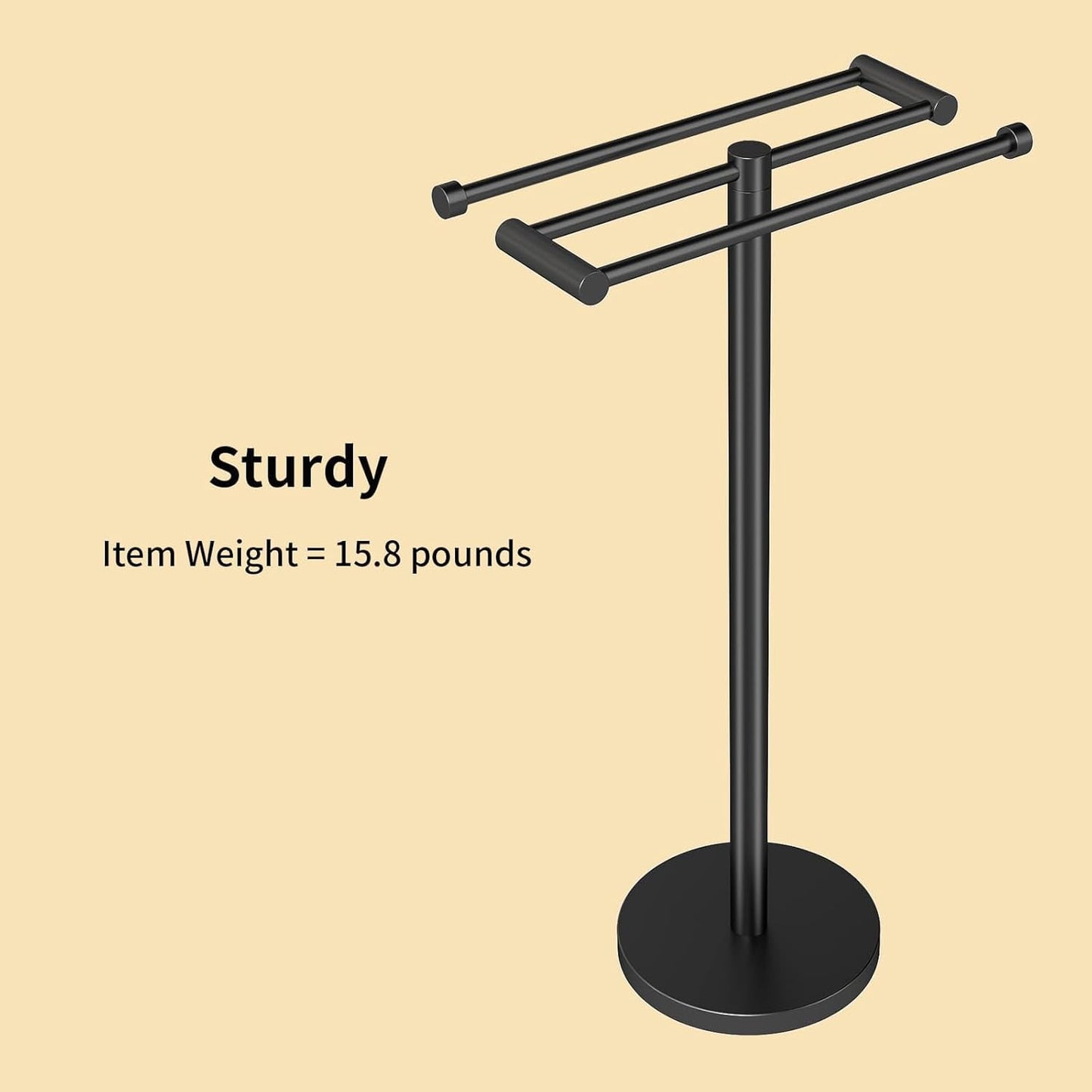 Freestanding Towel Rack Floor Tall Bath Towel Holder, Big Modern Towel Drying Holder Stand