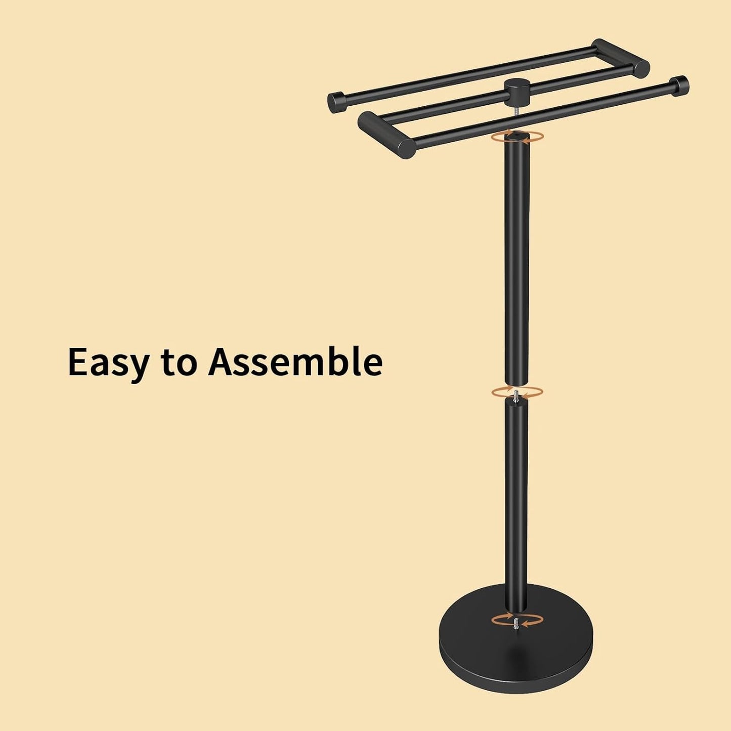 Freestanding Towel Rack Floor Tall Bath Towel Holder, Big Modern Towel Drying Holder Stand