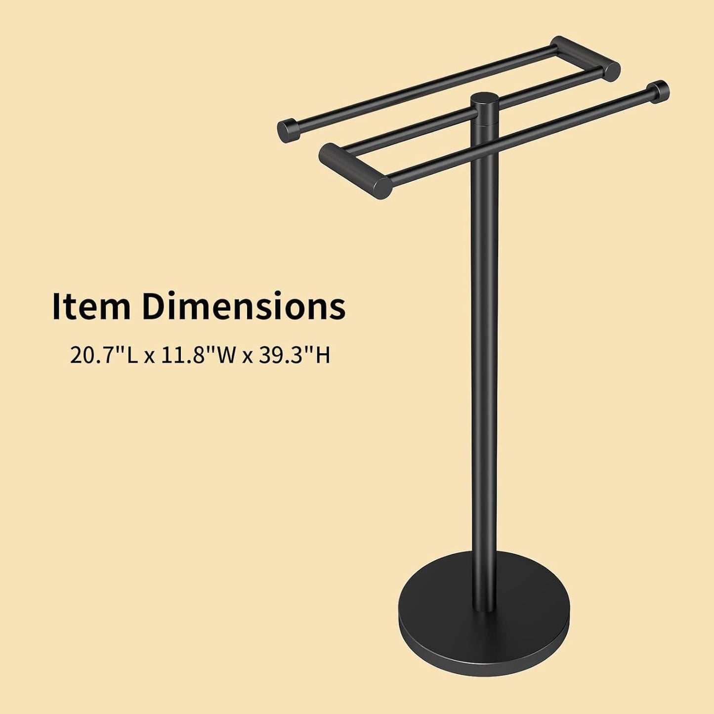 Freestanding Towel Rack Floor Tall Bath Towel Holder, Big Modern Towel Drying Holder Stand