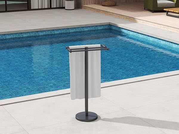 Freestanding Towel Rack Floor Tall Bath Towel Holder, Big Modern Towel Drying Holder Stand