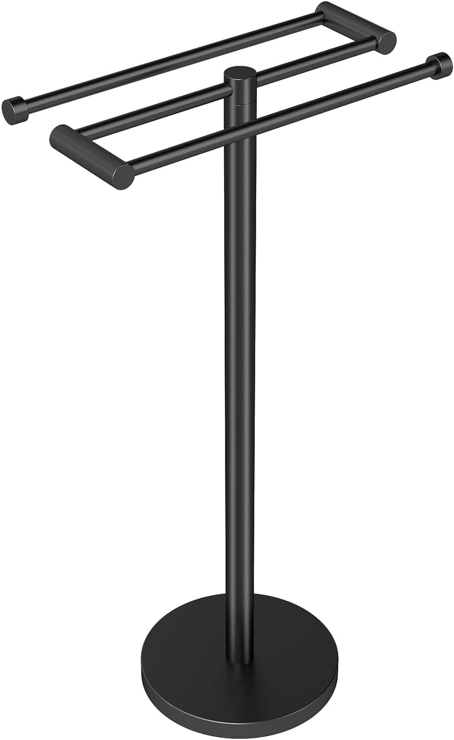 Freestanding Towel Rack Floor Tall Bath Towel Holder, Big Modern Towel Drying Holder Stand