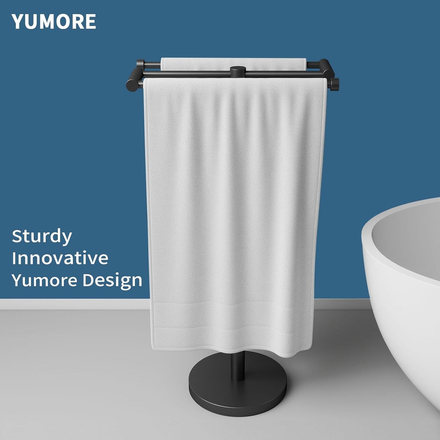 Freestanding Towel Rack Floor Tall Bath Towel Holder, Big Modern Towel Drying Holder Stand