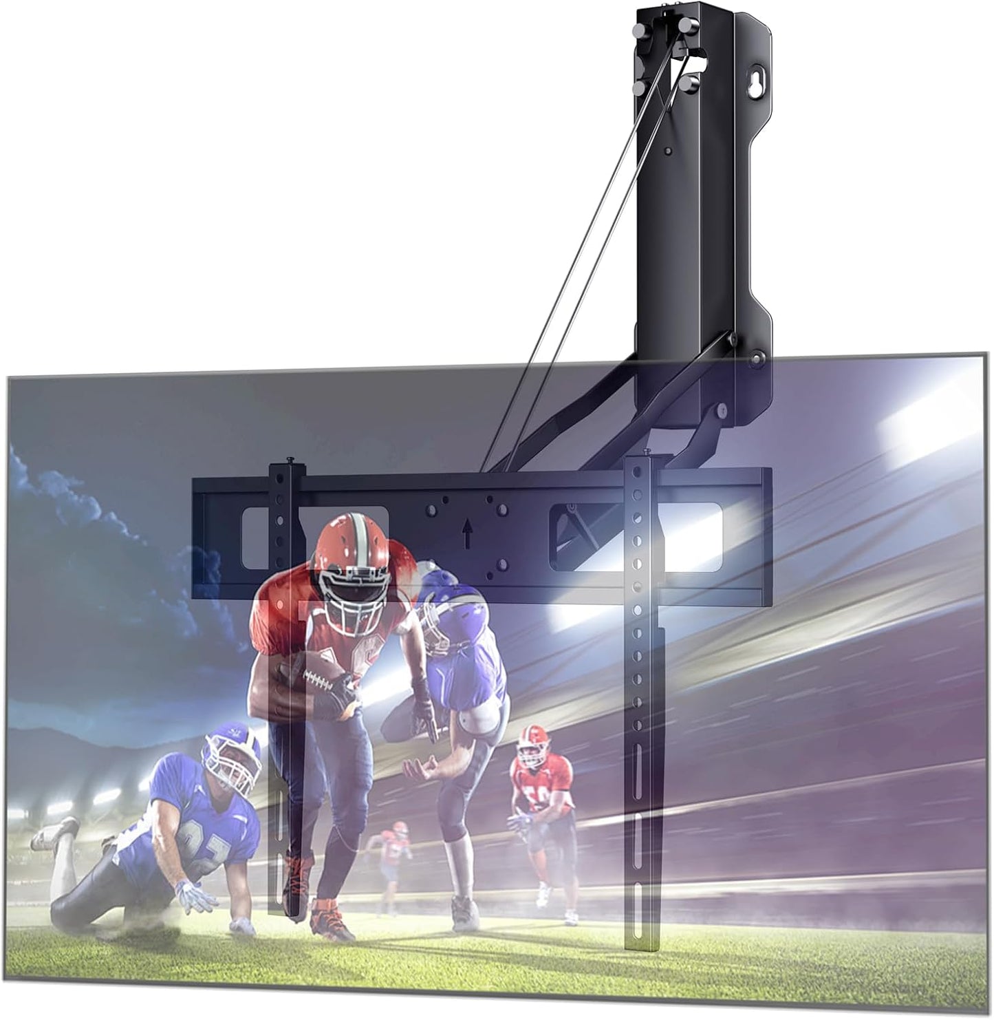 Motorized Pull Down TV Mount Over Fireplace, Electric Height Adjust with Remote Control, 32'-70' TVs, 77 lbs Max