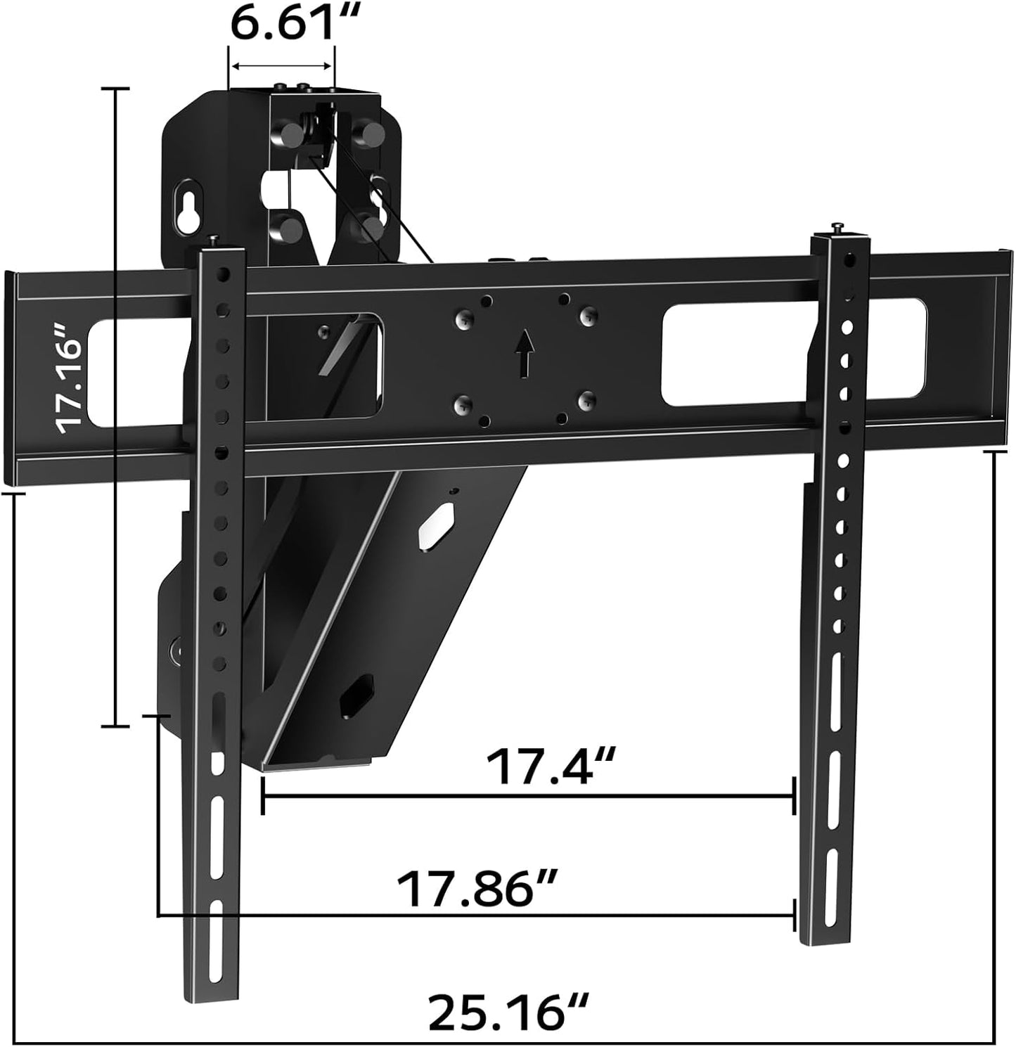 Motorized Pull Down TV Mount Over Fireplace, Electric Height Adjust with Remote Control, 32'-70' TVs, 77 lbs Max