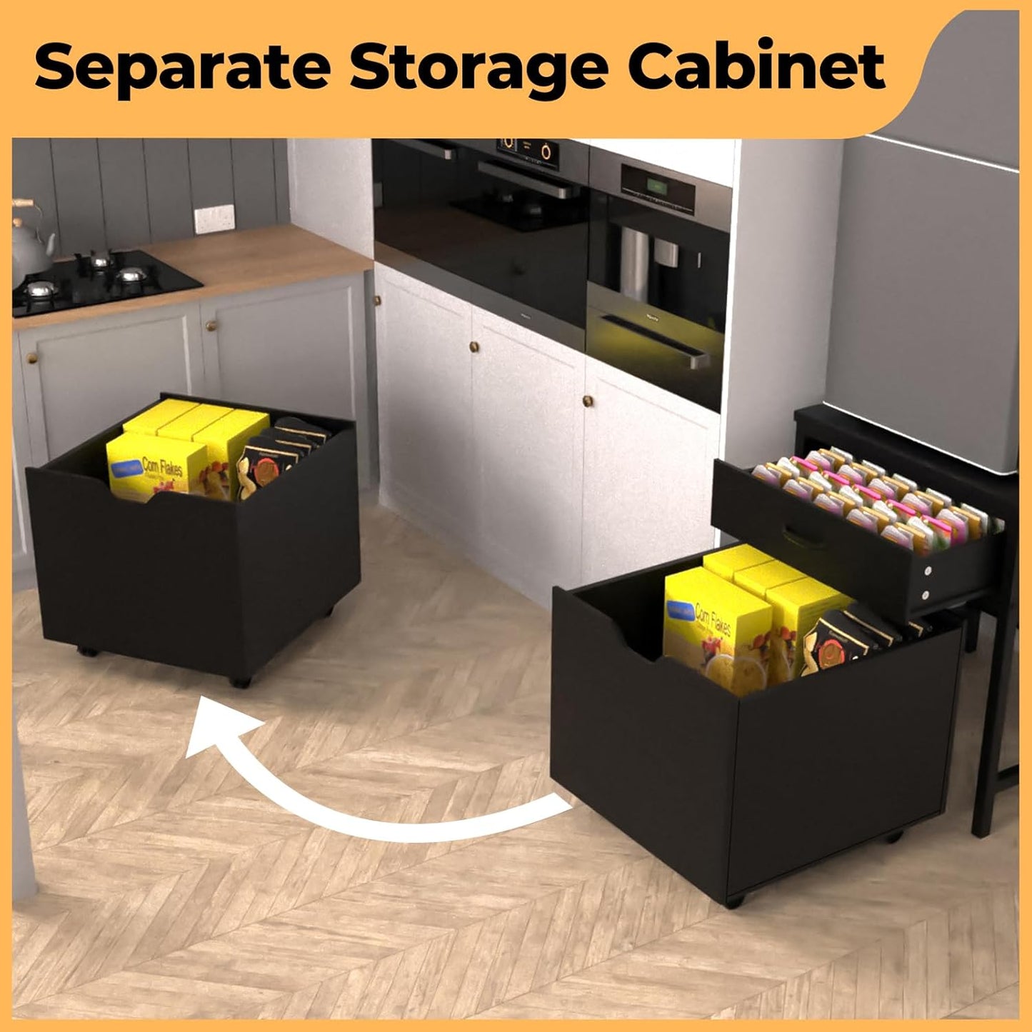 Mini Fridge Stand with Storage Sturdy 21.7'x21.9', Metal Frame, with 360° Universal Wheels and Adjustable Feet