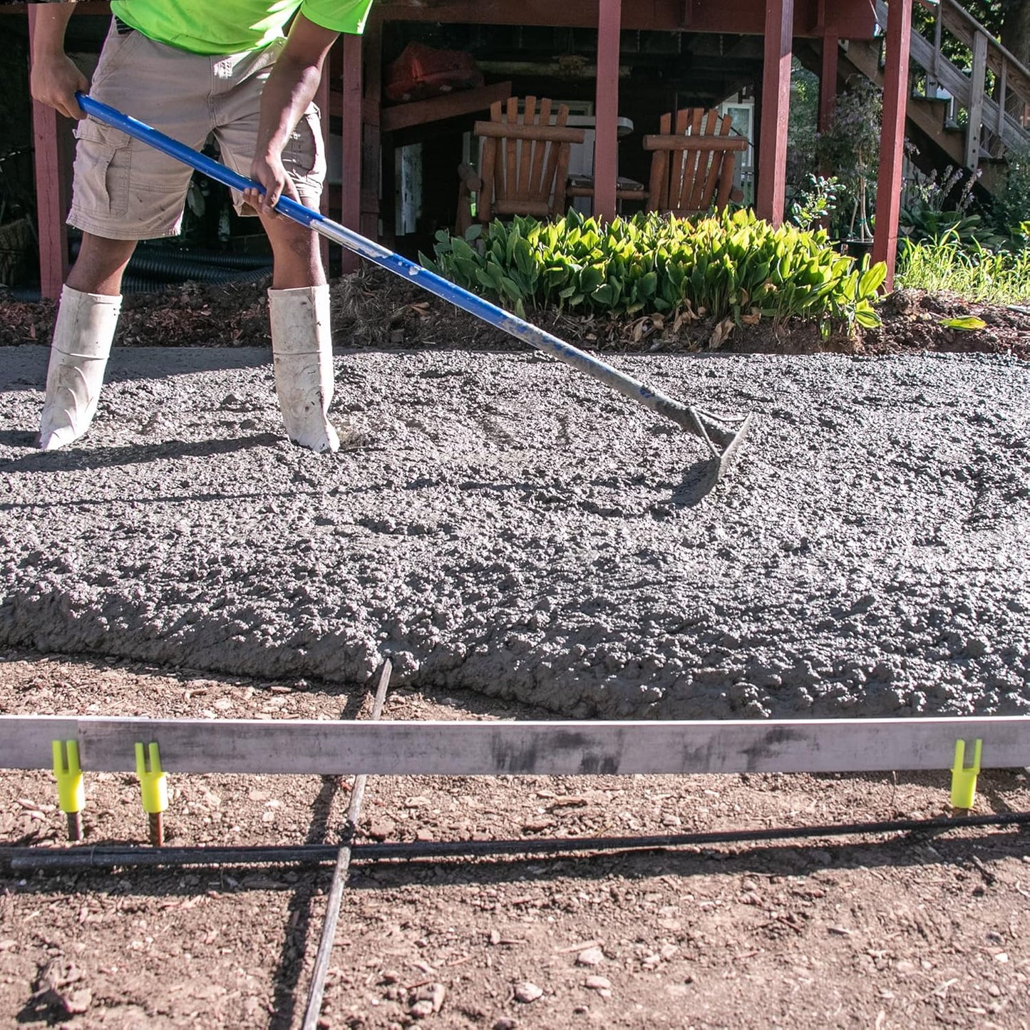 Spin Screed 500 Yellow Plastic Chairs, 500 Count, Drive Tool Included, Concrete, SPN500YPC