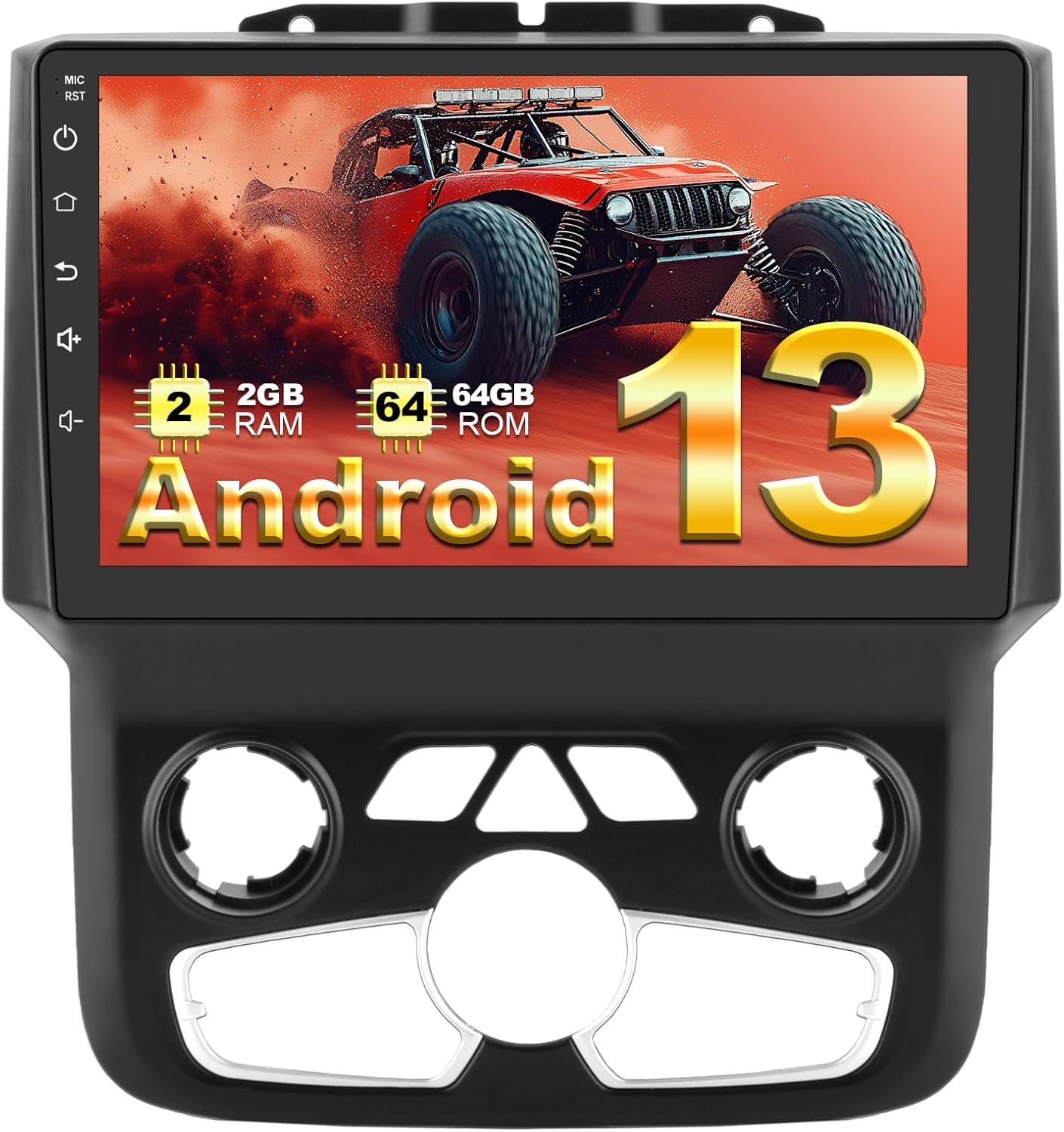 Car Stereo for Dodge Ram 2013-2018 1500 2500 3500,  9' Touchscreen, Wired/Wireless CarPlay Android