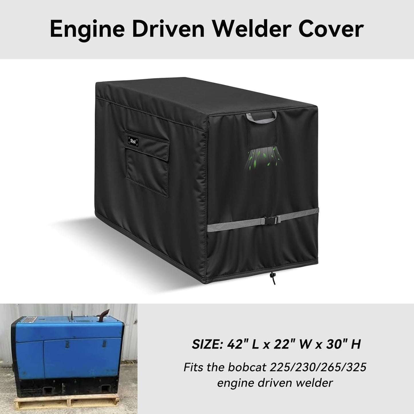 Engine Driven Welder Cover,600D Heavy Duty Waterproof Welder Cover for Miller Welder 225/230/265/325