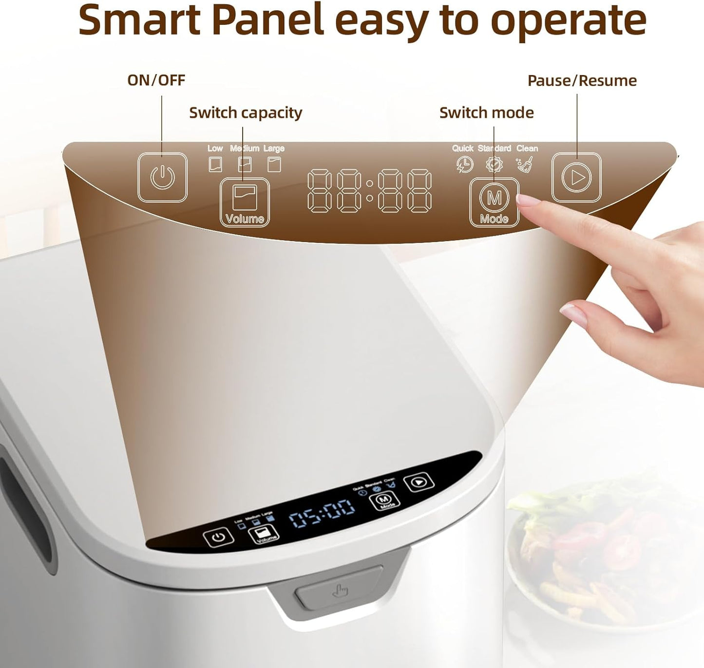 Compost Bin for Kitchen - 4L Countertop Composter with Auto-Cleaning, 2 Carbon Filters, 5-Hour Fast Composting