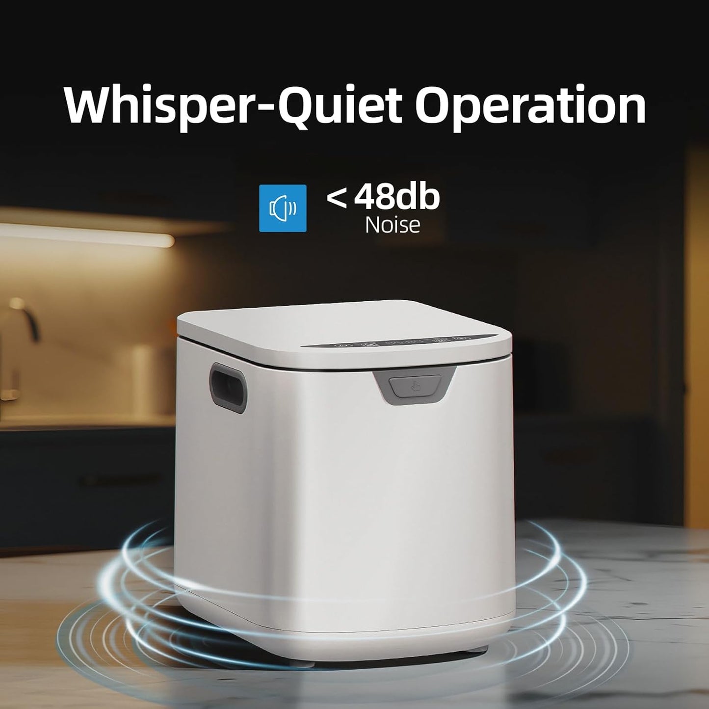 Compost Bin for Kitchen - 4L Countertop Composter with Auto-Cleaning, 2 Carbon Filters, 5-Hour Fast Composting