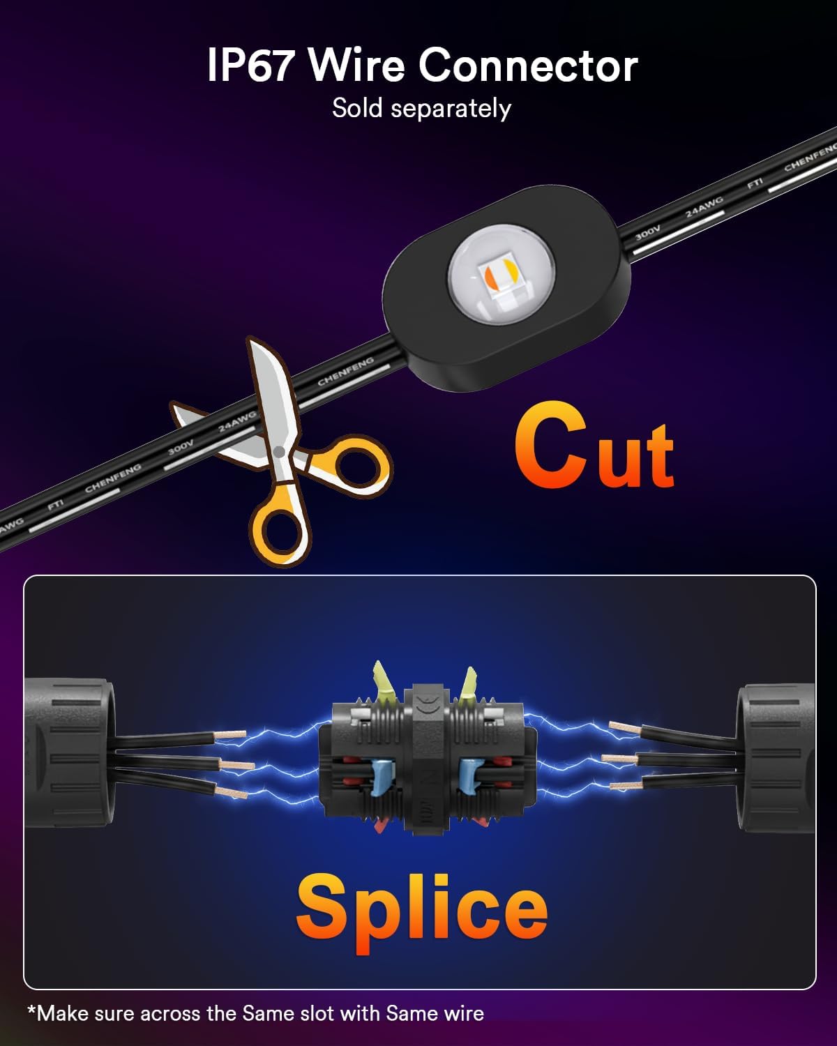 Smart Permanent Outdoor Lights 2 with Remote & Slide-Base, 100ft with 60 RGBAICW LEDs, 110+ Modes