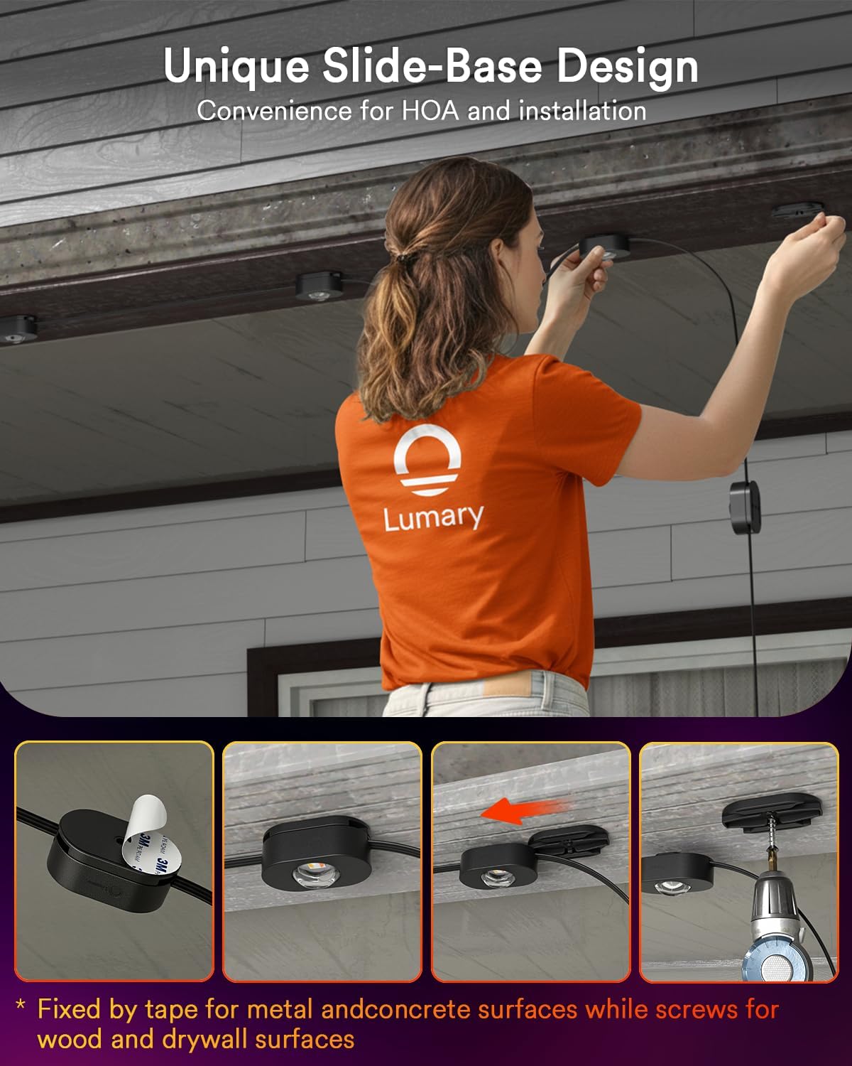 Smart Permanent Outdoor Lights 2 with Remote & Slide-Base, 100ft with 60 RGBAICW LEDs, 110+ Modes