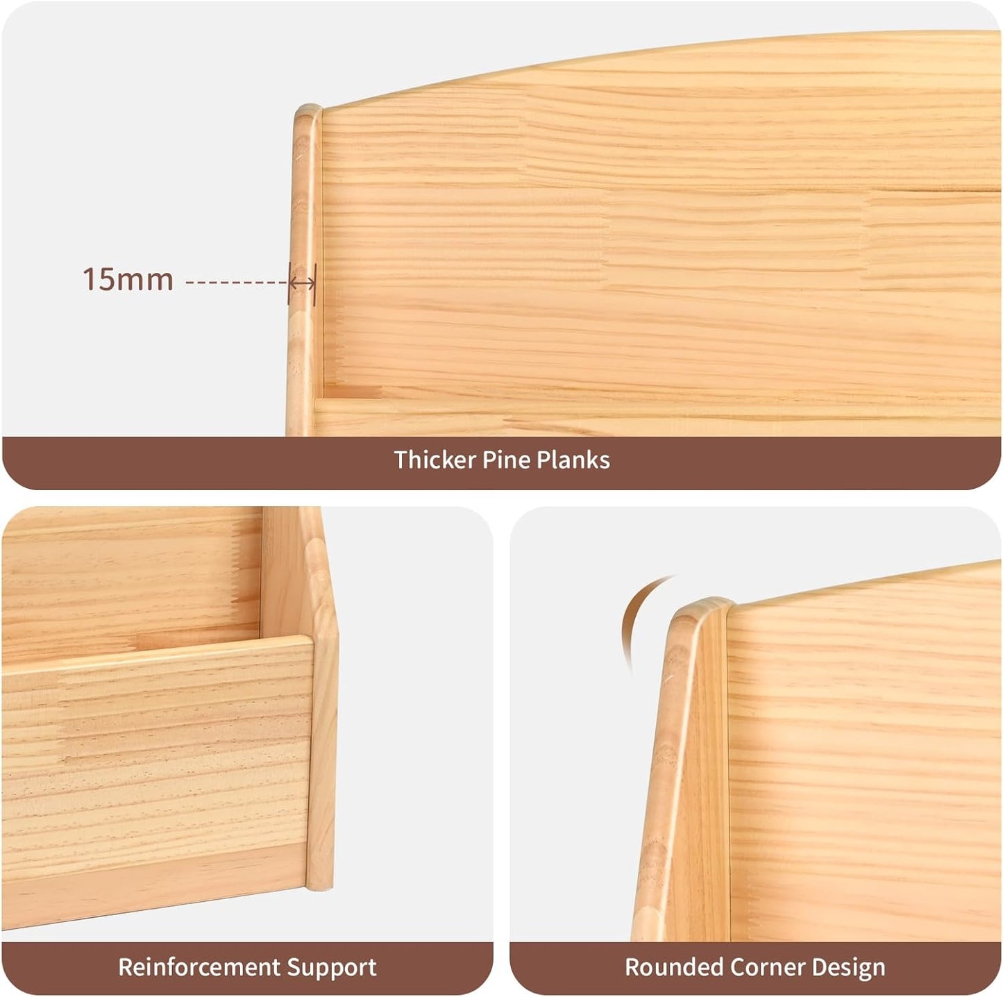 4 Tier Kids Bookshelf – Safe, Sturdy, and Easy to Clean, 31-1/2' D x 11-4/5' W x 31-1/2' H, For Classroom