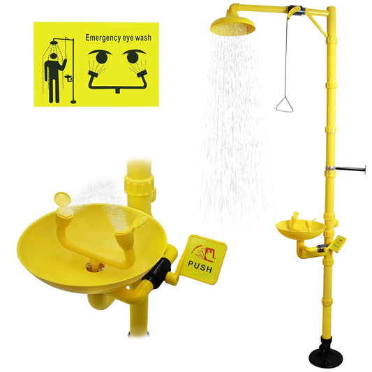 Emergency Shower Eyewash Station OSHA Approved, Eye Wash and Shower Combination Kit