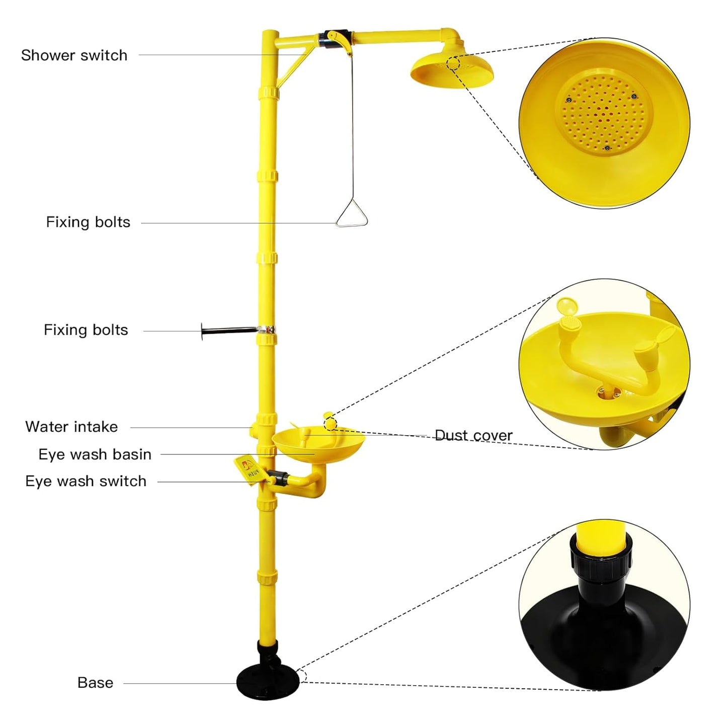 Emergency Shower Eyewash Station OSHA Approved, Eye Wash and Shower Combination Kit