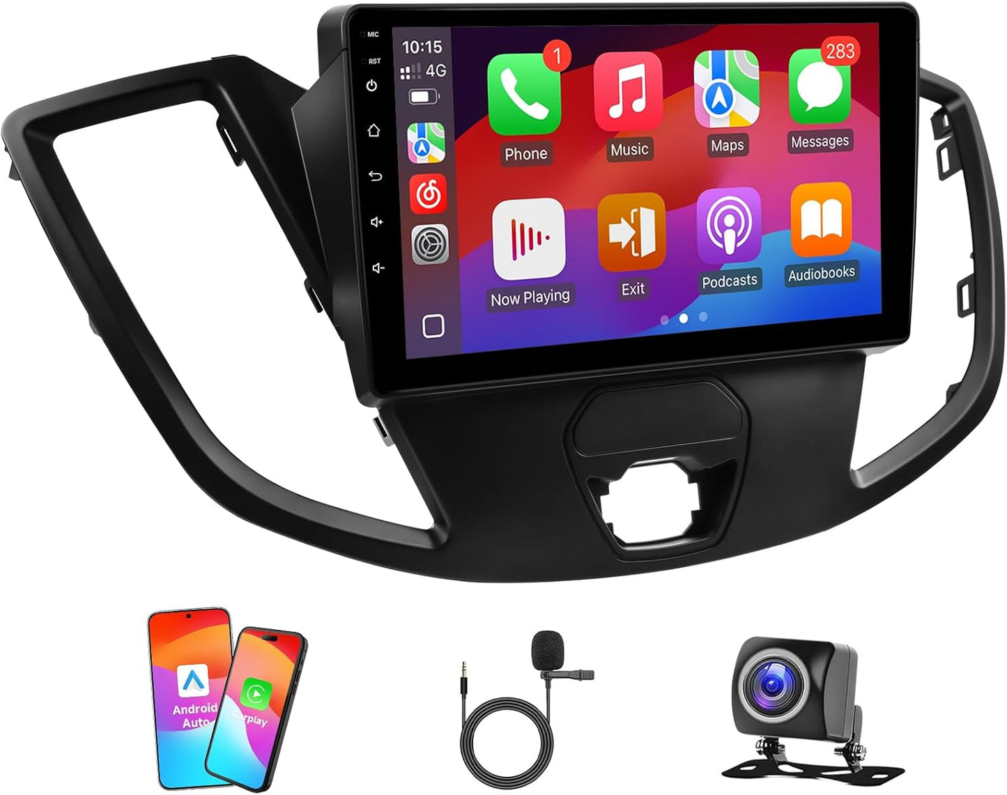 Car Stereo Radio for Ford Transit 2013-2019,  9'' Screen Head Unit,  9'' Screen Head Unit,  Wireless Carplay/Android