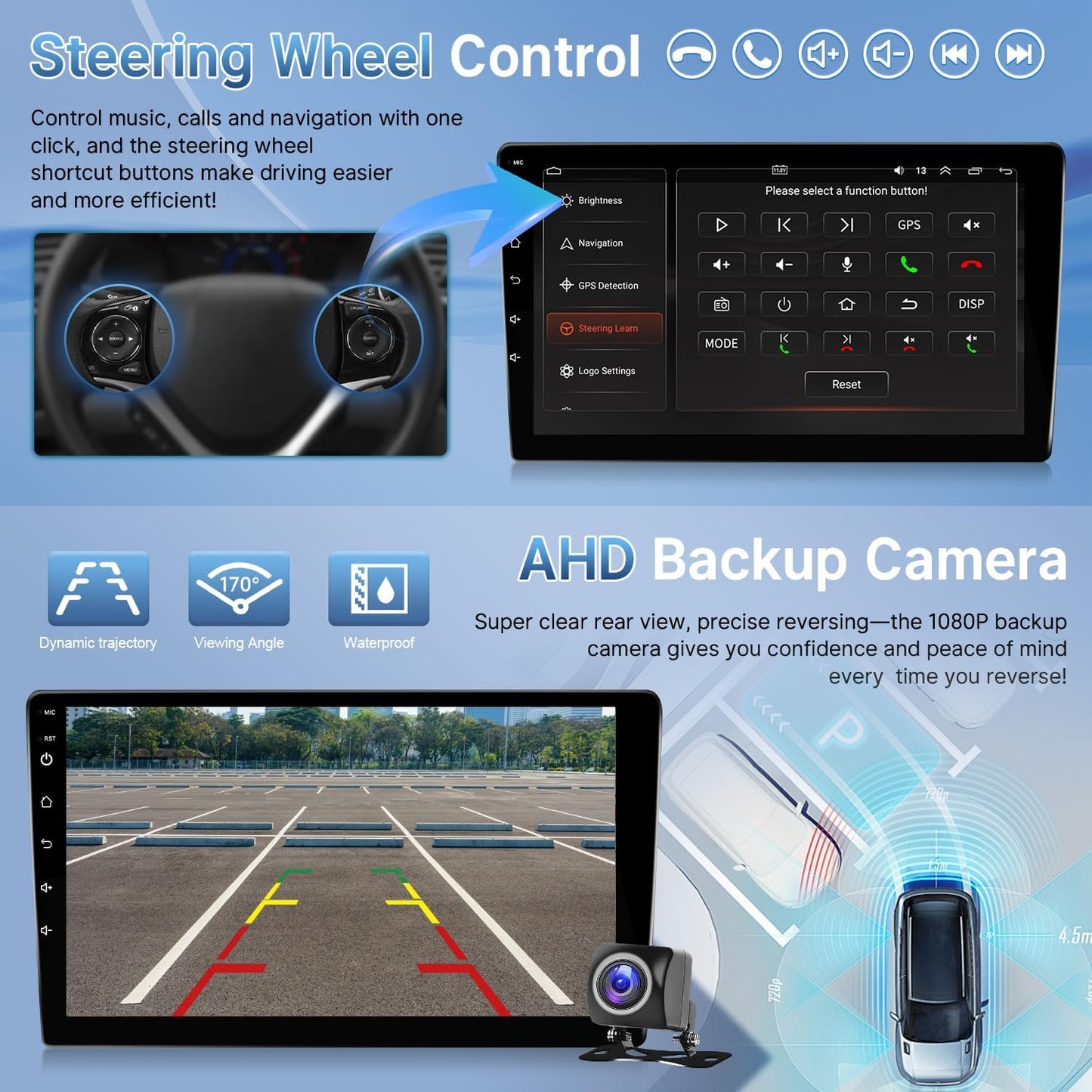 Car Stereo Radio for Ford Transit 2013-2019,  9'' Screen Head Unit,  9'' Screen Head Unit,  Wireless Carplay/Android