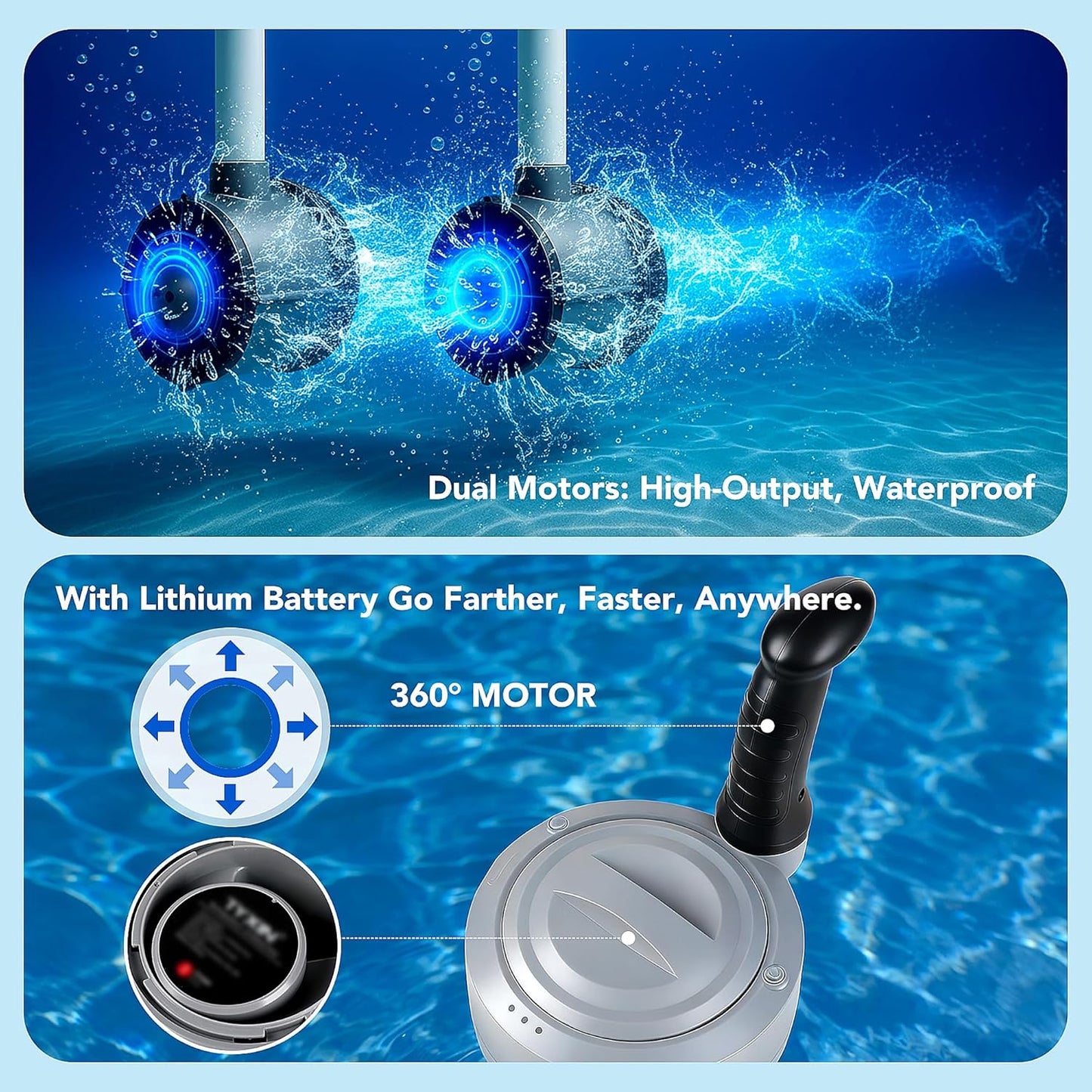 Rechargeable Motorized Floats with Cup Holder & Canopy,  Dual Motor Heavy Duty Electric Lounger Raft for Adults