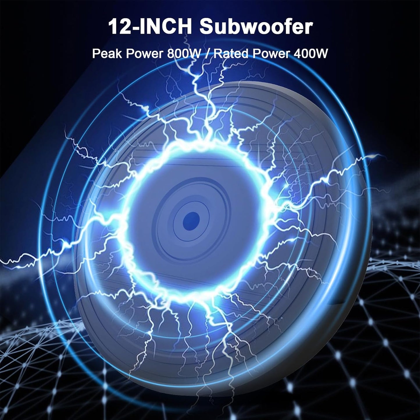 12' Car Subwoofer, Deep Bass, Anti-Theft Spare Tire Design, Plug & Play, OEM-Style Spare Tire Mount, High Output