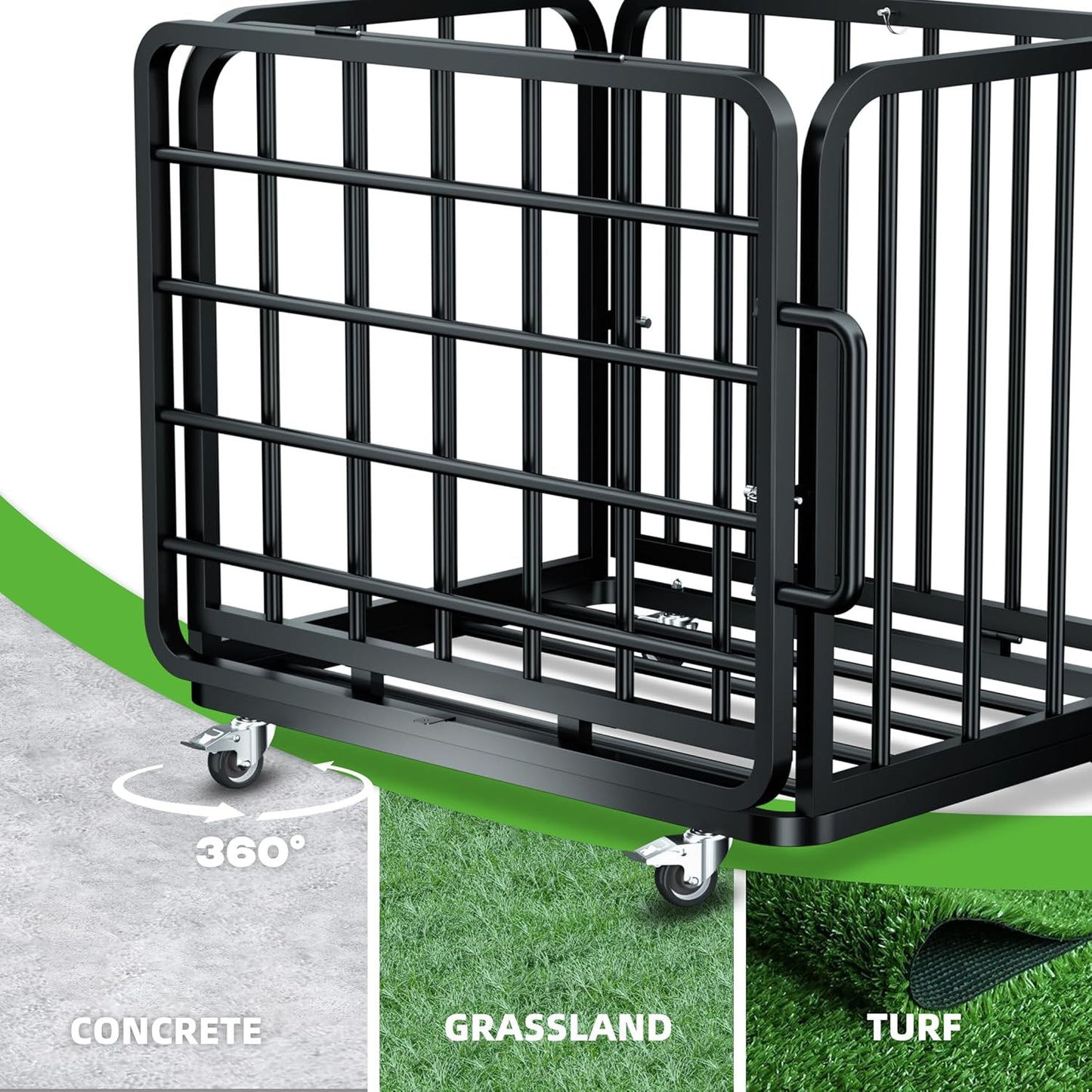 Foldable Ball Cart with Wheels, Heavy-Duty, Collapsible, Lockable Lid, Sports Equipment Organizer