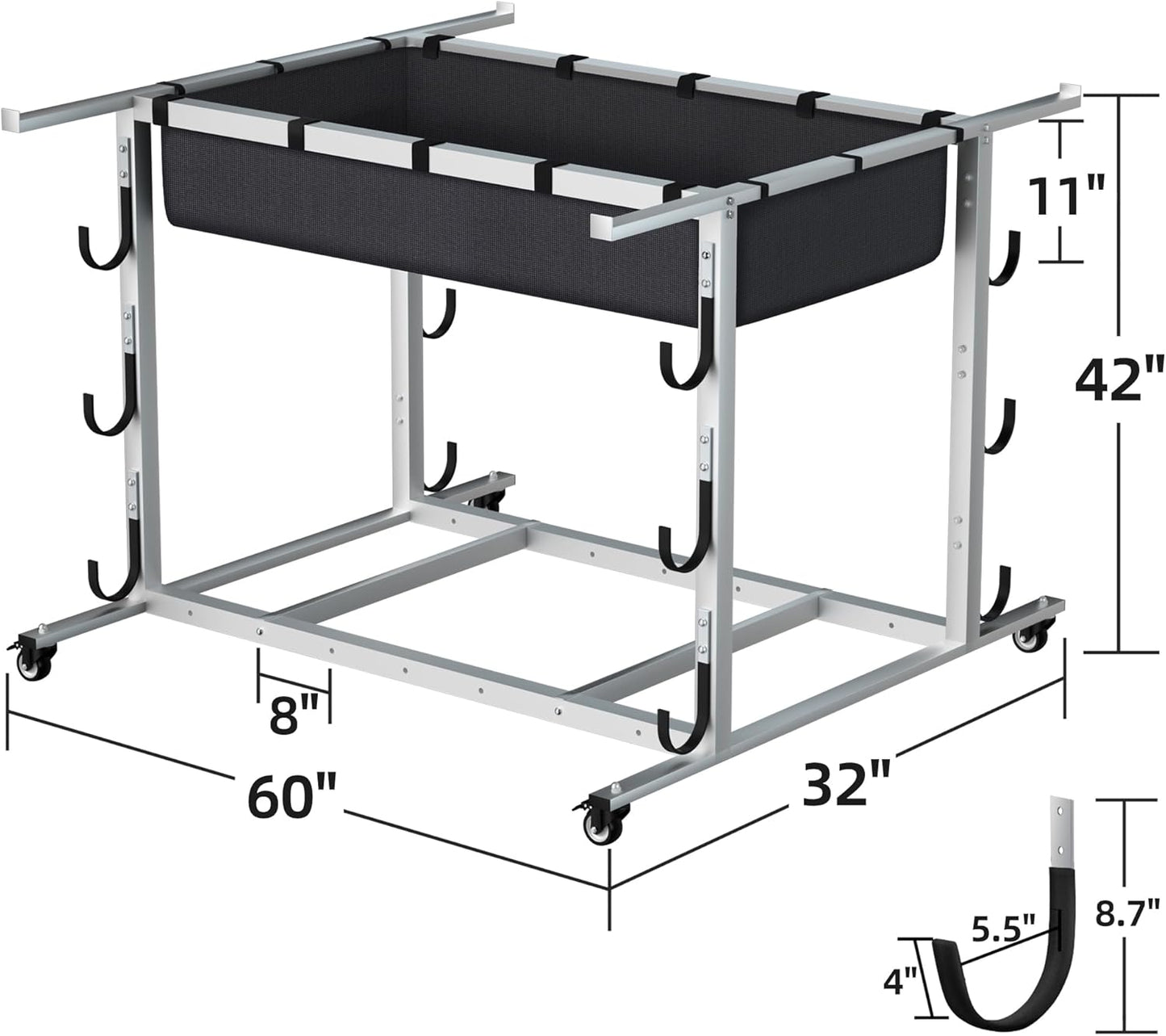 Heavy-Duty Volleyball Gear Storage Trolley w/ 4 Removable Baskets & Lockable Wheels, for Balls, Pads, Nets