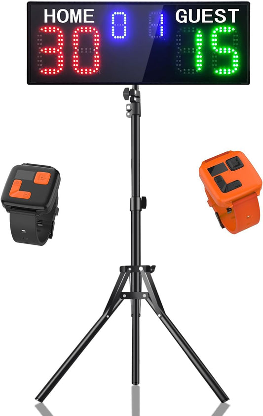 Electronic Scoreboard with Watch Control, with Remote, Adjustable Tripod for Outdoor Games