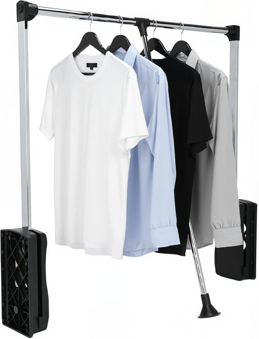 Adjustable Closet Rods for Hanging Clothes 33''-45', Heavy Duty Pull Down Closet Rod Side Mounted