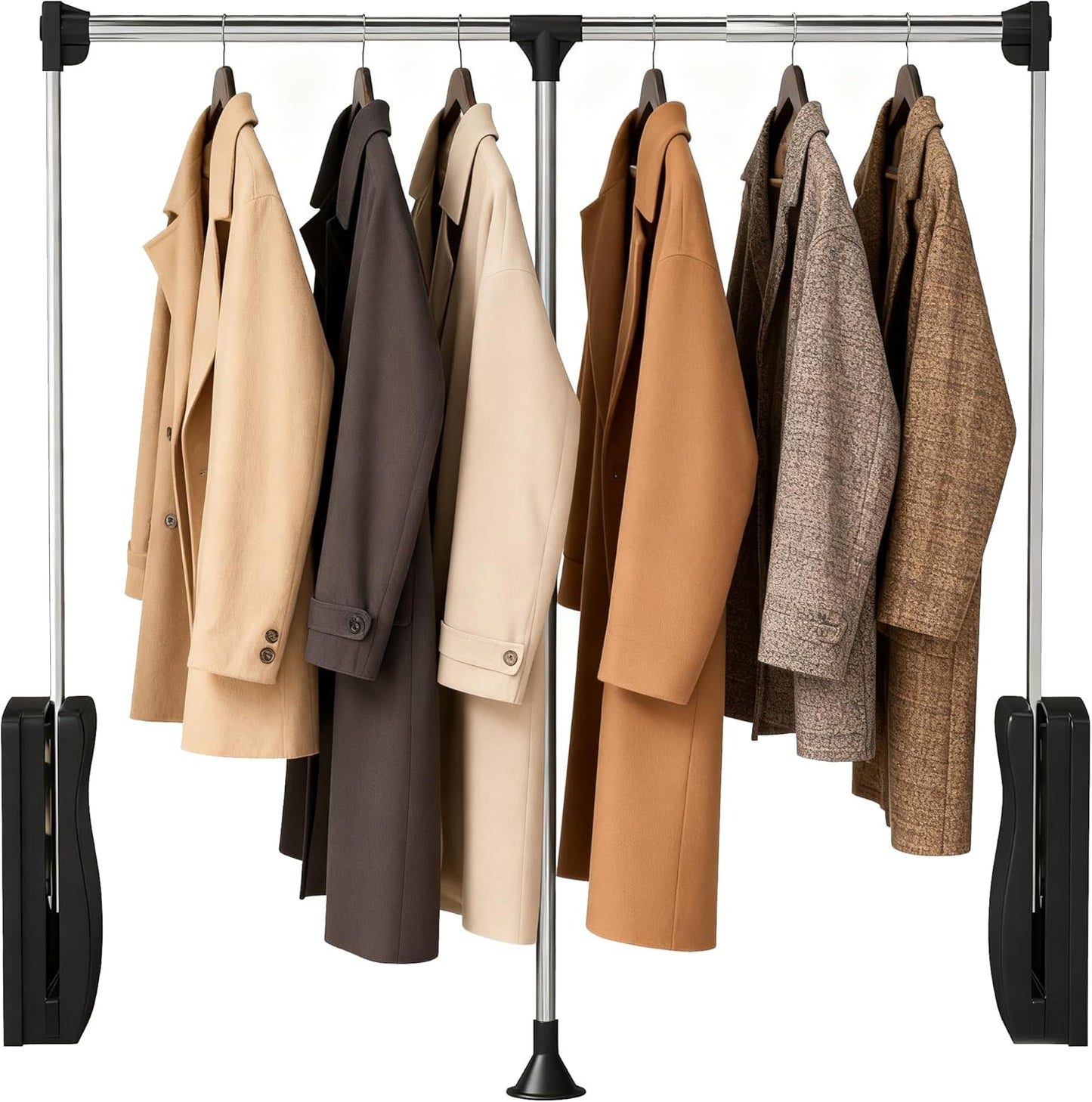 Adjustable Closet Rods for Hanging Clothes 33''-45', Heavy Duty Pull Down Closet Rod Side Mounted